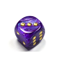 Chessex D6 DiceLustrous 30mm w/pips Purple/gold d6