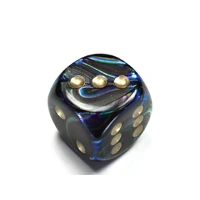 Chessex D6 DiceLustrous 30mm w/pips Shadow/gold d6