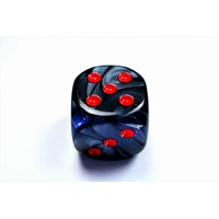 Chessex D6 DiceVelvet 50mm w/pips Black/red d6