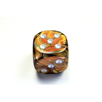 Chessex D6 DiceLustrous 50mm w/pips Gold/silver d6