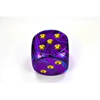 Chessex D6 DiceLustrous 50mm w/pips Purple/gold d6