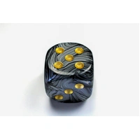 Chessex D6 DiceLustrous 50mm w/pips Black/gold d6