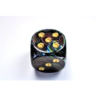 Chessex D6 DiceLustrous 50mm w/pips Shadow/gold d6