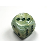 Chessex D6 DiceMarble 30mm w/pips Green/dark green d6