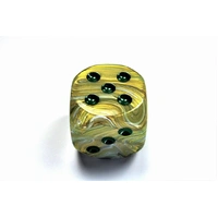 Chessex D6 DiceMarble 50mm w/pips Green/dark green d6