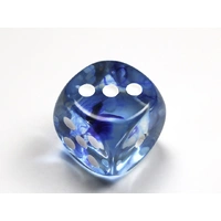 Chessex D6 DiceNebula 30mm w/pips Dark Blue/white d6