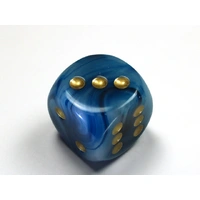 Chessex D6 DicePhantom 30mm w/pips Teal/gold d6