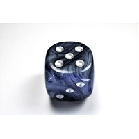 Chessex D6 DicePhantom 50mm w/pips Black/Silver d6