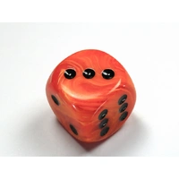 Chessex D6 DiceVortex 30mm w/pips Orange/black d6