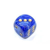 Chessex D6 DiceVortex 30mm w/pips Blue/gold d6