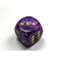 Chessex D6 DiceVortex 30mm w/pips Purple/gold d6