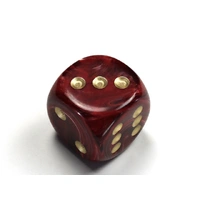 Chessex D6 DiceVortex 30mm w/pips Burgundy/gold d6