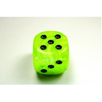 Chessex D6 DiceVortex 50mm w/pips Bright Green/black d6