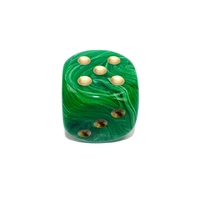 Chessex D6 DiceVortex 50mm w/pips Green/gold d6