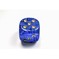 Chessex D6 DiceVortex 50mm w/pips Blue/gold d6