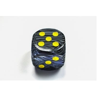 Chessex D6 DiceVortex 50mm w/pips Black/yellow d6