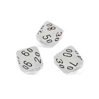 Chessex Tens 10 Dice Frosted Polyhedral Clear/black Tens 10