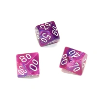 Chessex Tens 10 Dice Festive Polyhedral Violet/white Tens 10