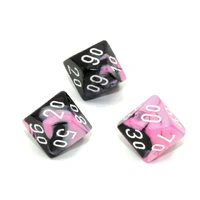 Chessex Tens 10 Dice Gemini Polyhedral Black-Pink/white Tens 10