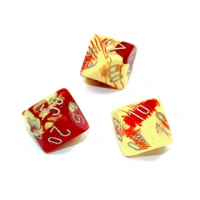 Chessex Tens 10 Dice Gemini Polyhedral Red-Yellow/silver Tens 10