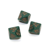 Chessex Tens 10 Dice Opaque Polyhedral Dusty Green/copper Tens 10