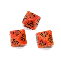 Chessex Tens 10 Dice Speckled Polyhedral Fire Tens 10