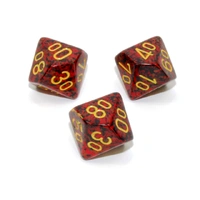 Chessex Tens 10 Dice Speckled Polyhedral Mercury Tens 10