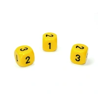 Chessex D3 Dice Opaque 16mm d3 (d6 w/ 1-2-3 twice) Yellow/black