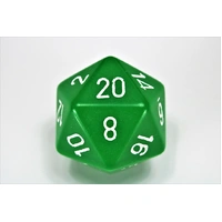 Chessex D20 Dice Opaque 34mm Green/white d20