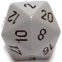 D20 Dice Opaque 34mm Dark Grey/Black