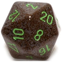 D20 Dice Speckled 34mm Earth