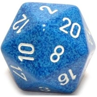 D20 Dice Speckled 34mm Water