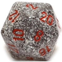 D20 Dice Speckled 34mm Granite