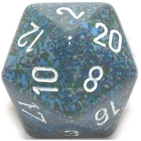 D20 Dice Speckled 34mm Sea