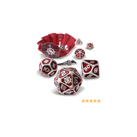 Enhance Tabletop Collector's - 7pc Metal RPG Dice Set - Red