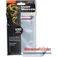 BCW Deck Protectors Inner Sleeves Standard Resealable Clear (64mm x 89mm) (100 Sleeves Per Pack)