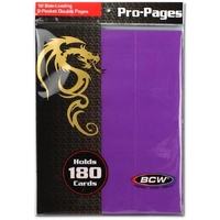 BCW Pro Pages 9 Pocket Pages Side Loading Purple (10 Pages Per Pack)