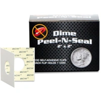 BCW Peel n Seal Paper Flips Adhesive Dime (2" x 2") (100 Flips Per Box)