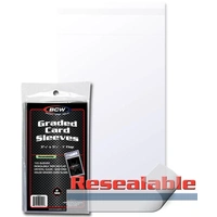 BCW Graded Card Sleeves Resealable (3" 3/4 x 5" 1/2) (100 Sleeves Per Pack)