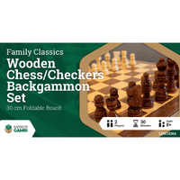 LPG Classics Wooden Folding Chess/Checkers/Backgammon Set 30cm