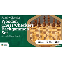 LPG Classics Wooden Folding Chess/Checkers/Backgammon Set 40cm