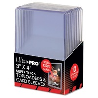 Ultra Pro: UP15281 3" X 4" Super Thick 130PT Toploader with Thick Card Sleeves 10ct