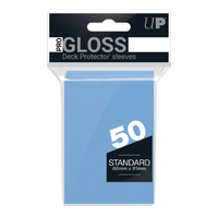 Ultra Pro: UP82677 PRO-Gloss 50ct Standard Deck Protector sleeves: Light Blue