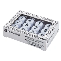 Ultra Pro: UP84617 12-Set D6 White Dice with Black Large Numbering