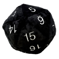 Ultra Pro: UP85335 Jumbo D20 Novelty Dice Plush in Black with Silver Numbering