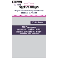 Sleeve Kings Board Game Sleeves "Mega Civilization" Compatible Sleeves (75mm x 105mm) (110 Sleeves per Pack)