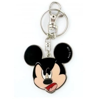 Keyring Pewter Two Sided Coloured Mickey Mouse Happy / Angry Expressions