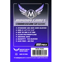 Mayday - Standard USA Game Size Sleeves 56 MM X 87 MM (100 pack) (Purple)