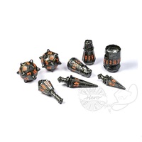 PolyHero Dice - Warrior 8 Dice Set Steel Grey