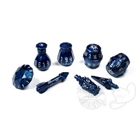 PolyHero Dice - Rogue 8 Dice Set Midnight Blue